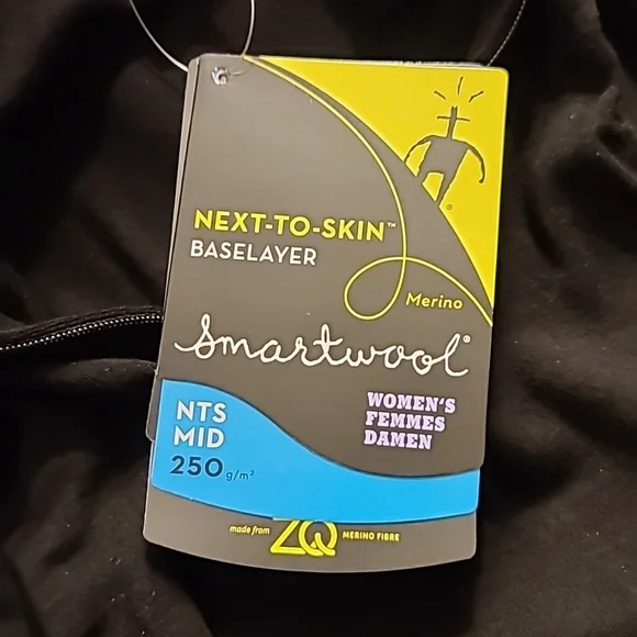 Smartwool Black Baselayer Midweight Base Zip Tee Sweatshirt Small NEW - Picture 7 of 12